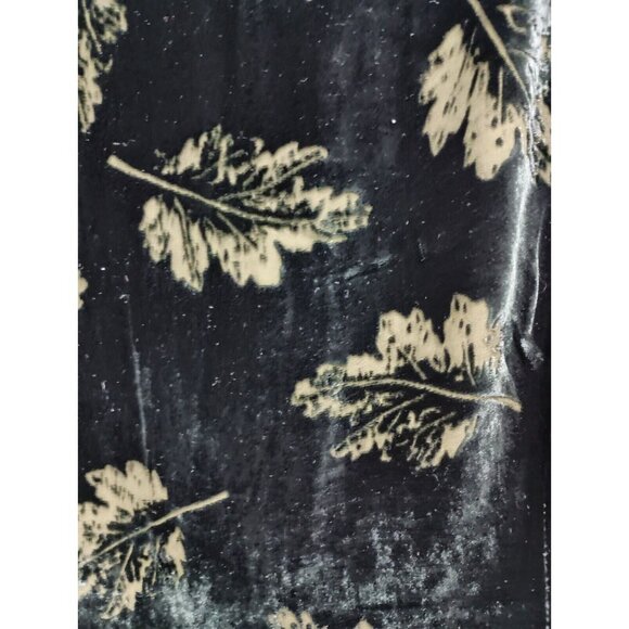 VTG Y2K Dana Buchman Womens Velvet Top SZ 16 Green Leaf Back Button Whimsigoth - Picture 2 of 8